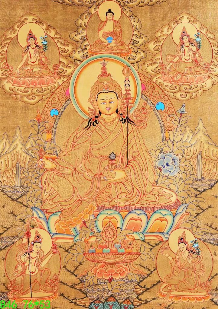 编号168-988142：黄金唐卡-莲花生大士（76*53CM左右）