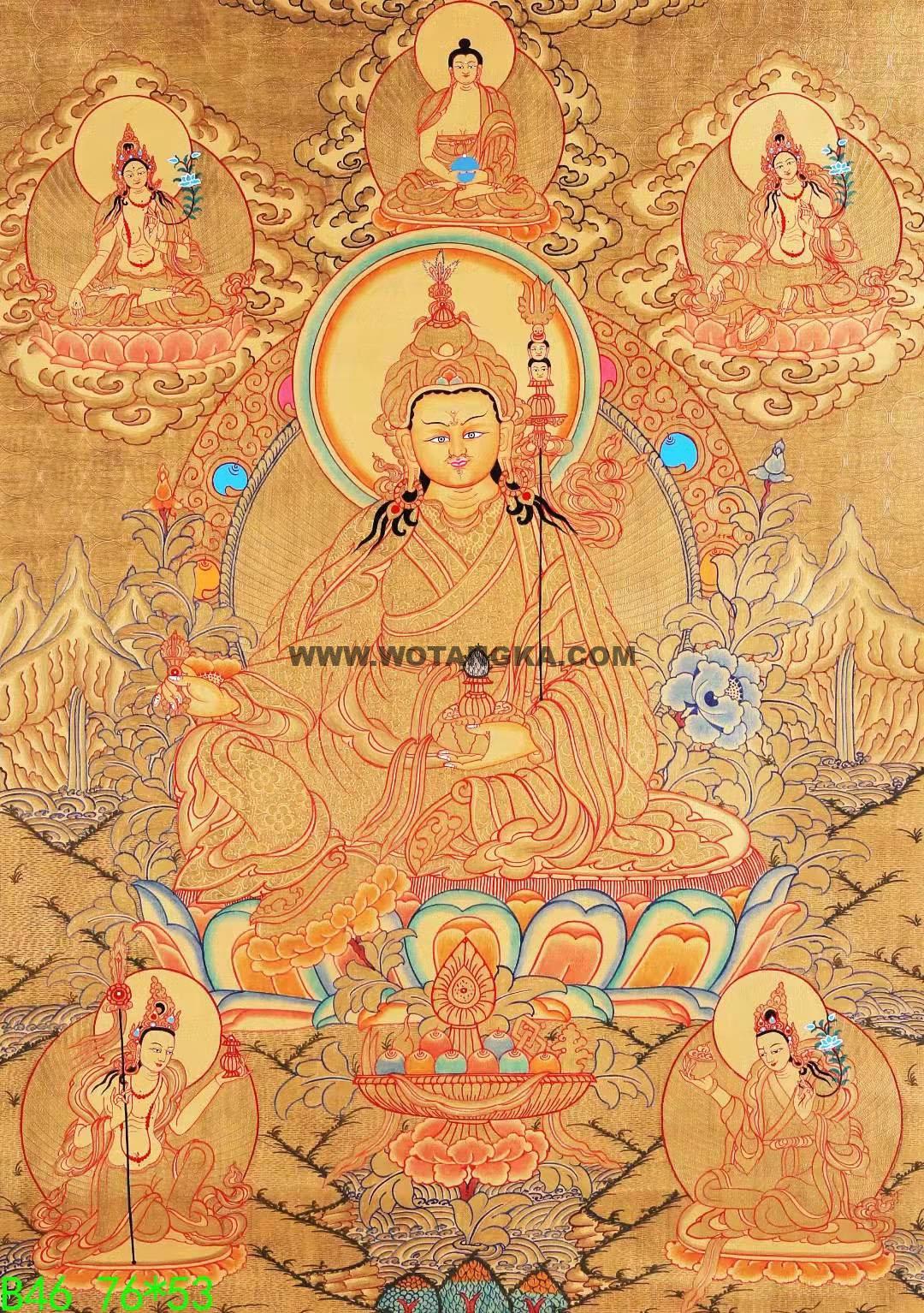 2022.03.23-莲花生大士刻金黄金唐卡推荐与赏析