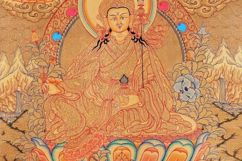 编号168-965561：黄金唐卡-莲花生大士（76*53CM左右）