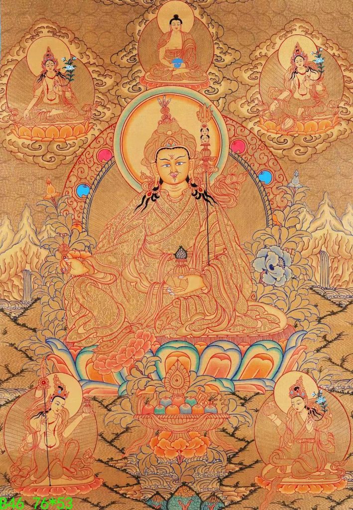 编号168-965561：黄金唐卡-莲花生大士（76*53CM左右）