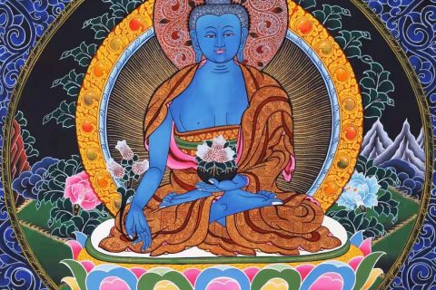 编号168-759316：彩绘唐卡-药师佛（60*46CM左右）