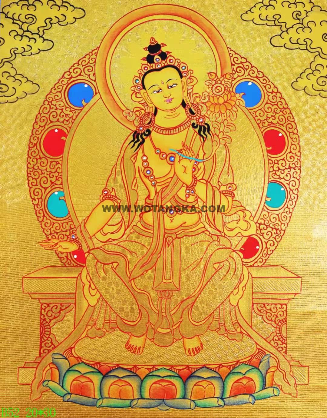 编号168-315800:黄金唐卡-天冠弥勒佛(20*30CM左右)