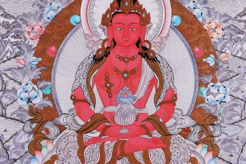 编号138-740641：白银唐卡-长寿佛（75*50CM左右）