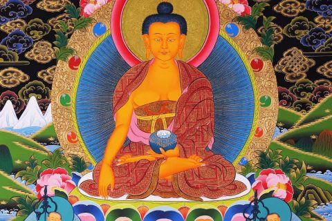 编号168-305499：彩绘唐卡-释迦牟尼佛（89*63CM左右）