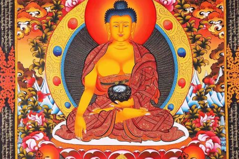 编号168-687473：彩绘唐卡-释迦牟尼佛（100*70CM左右）