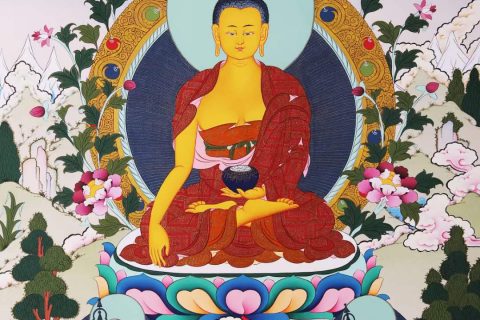 编号168-753927：彩绘唐卡-释迦牟尼佛（75*50CM左右）