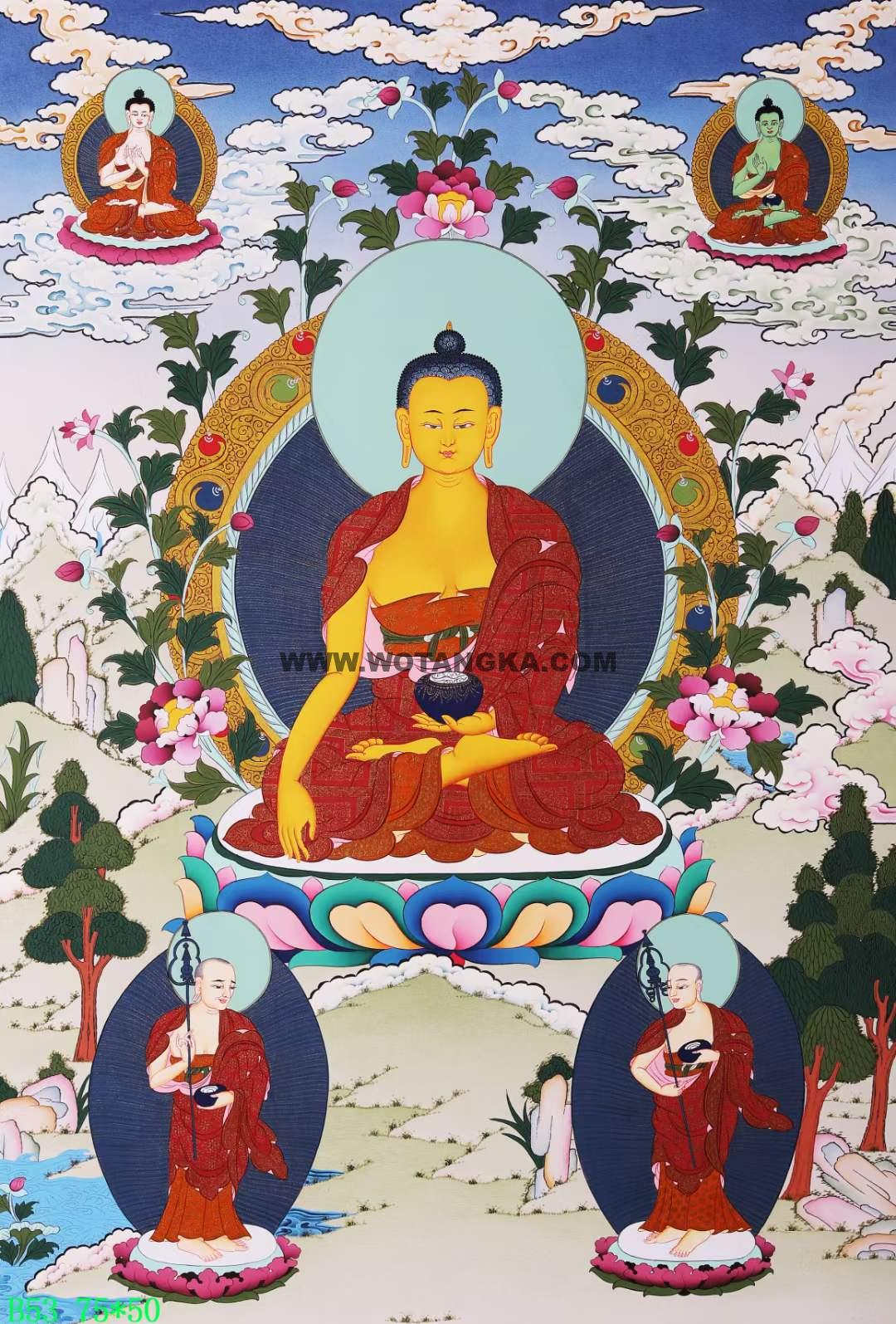 编号168-753927：彩绘唐卡-释迦牟尼佛（75*50CM左右）