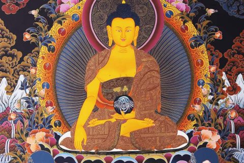 编号168-350216：彩绘唐卡-释迦牟尼佛（75*52CM左右）