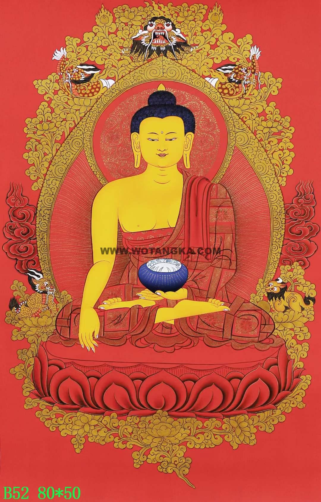 编号168-730672：红金唐卡-释迦牟尼佛（80*50CM左右）
