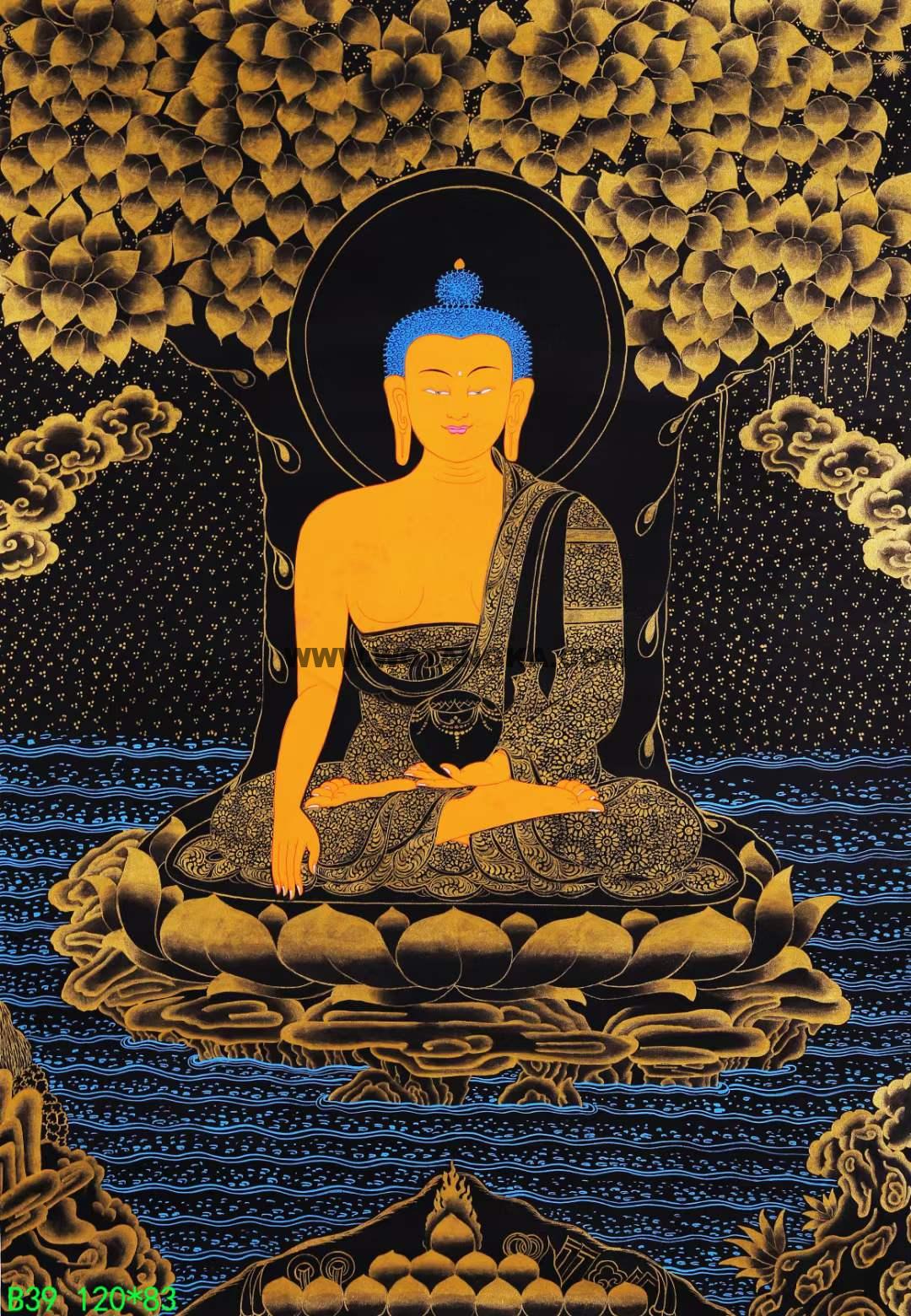 编号168-129868：黑金唐卡-释迦牟尼佛（120*83CM左右）
