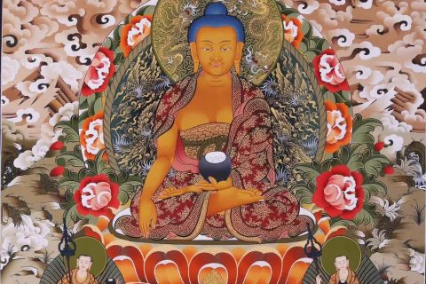 编号168-383833：彩绘唐卡-释迦牟尼佛（78*58CM左右）