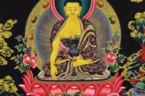 编号168-207422：彩绘唐卡-释迦牟尼佛（55*40CM左右）