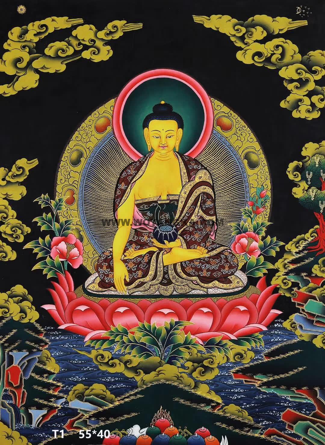 编号168-207422：彩绘唐卡-释迦牟尼佛（55*40CM左右）