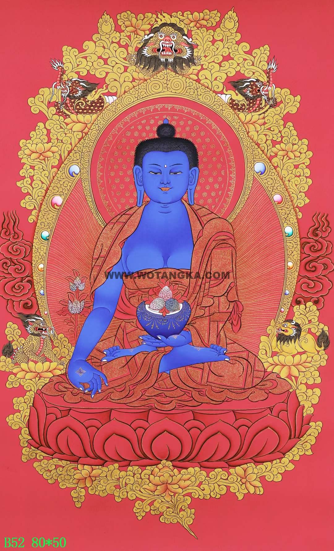 编号168-545226：红金唐卡-药师佛（80*50CM左右）