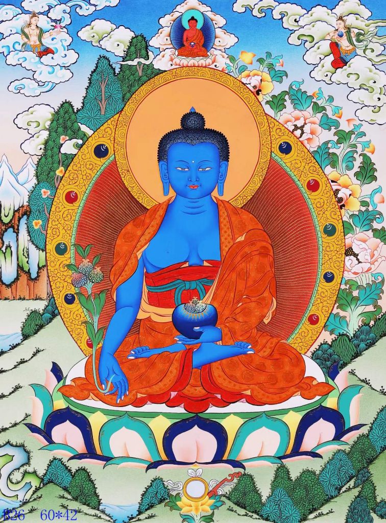 编号168-494320：彩绘唐卡-药师佛（60*42CM左右）