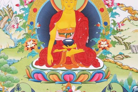 编号168-764491：彩绘唐卡-释迦牟尼佛（75*50CM左右）