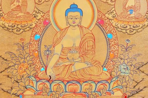 编号168-881164：黄金唐卡-药师佛（76*53CM左右）