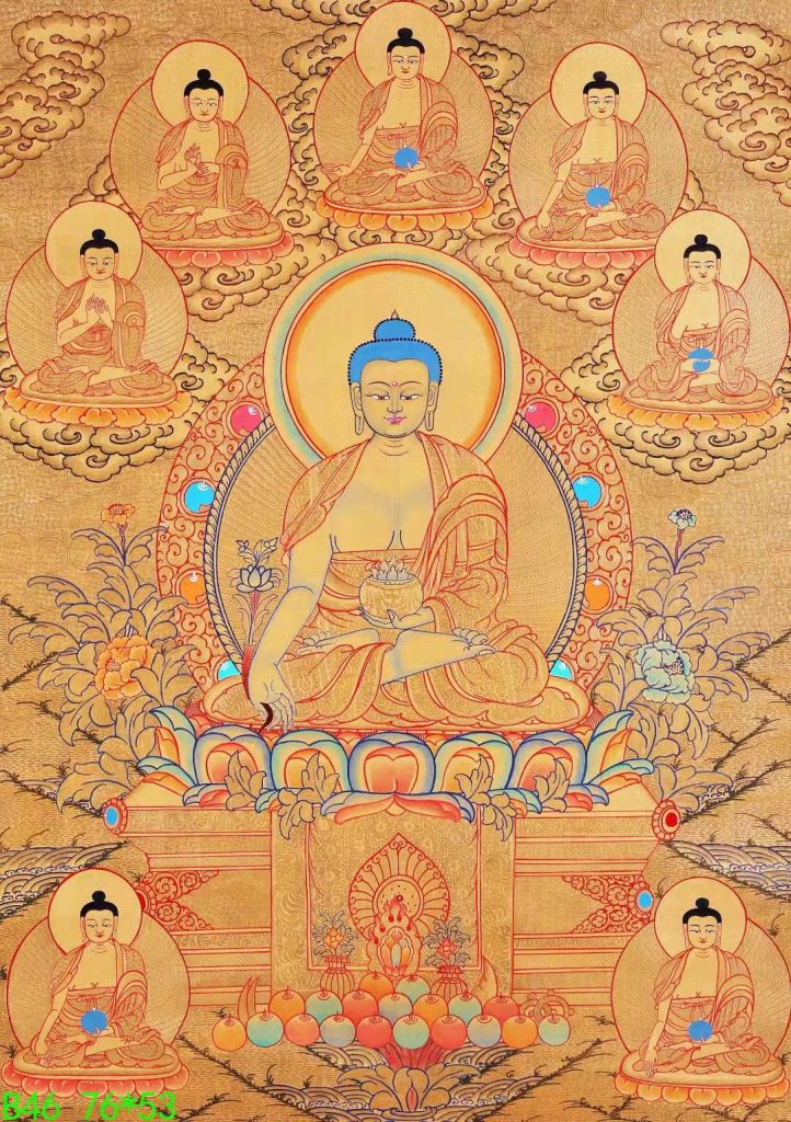 编号168-881164：黄金唐卡-药师佛（76*53CM左右）