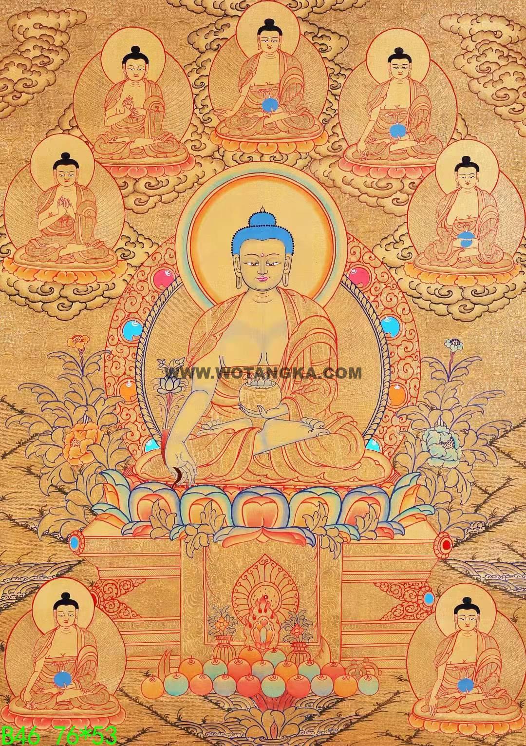 编号168-881164：黄金唐卡-药师佛（76*53CM左右）