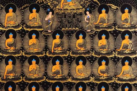 编号168-587872：黑金唐卡-释迦牟尼佛·三十五佛（115*85CM左右）