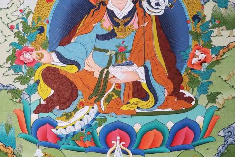 编号168-679172：彩绘唐卡-莲花生大士（75*50CM左右）