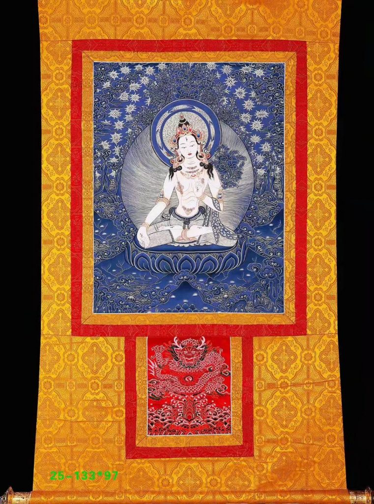 编号168-939663：蓝金唐卡-白度母（133*97CM左右）