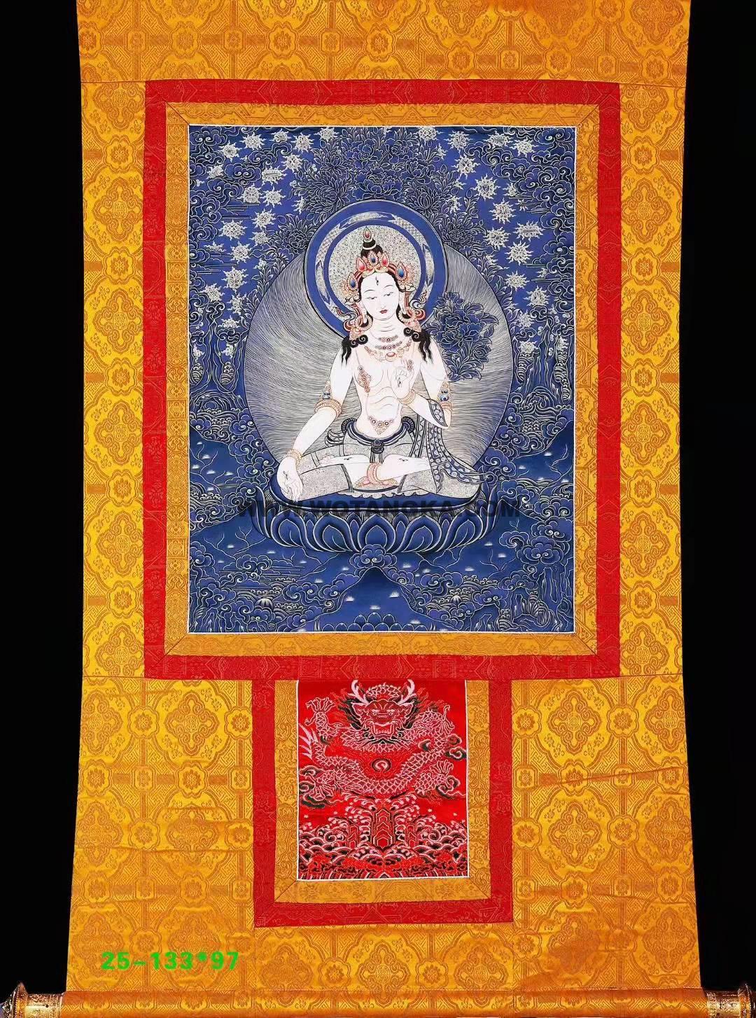 编号168-939663：蓝金唐卡-白度母（133*97CM左右）