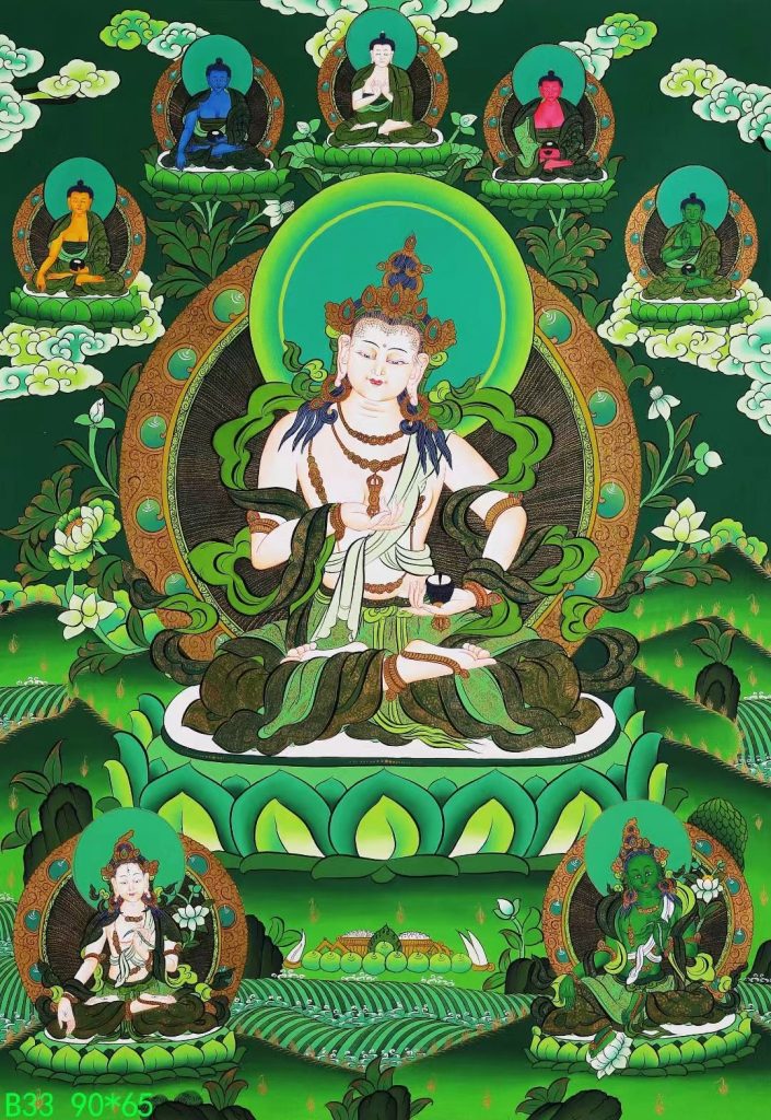 编号168-562925：绿金唐卡-金刚萨埵（90*65CM左右）
