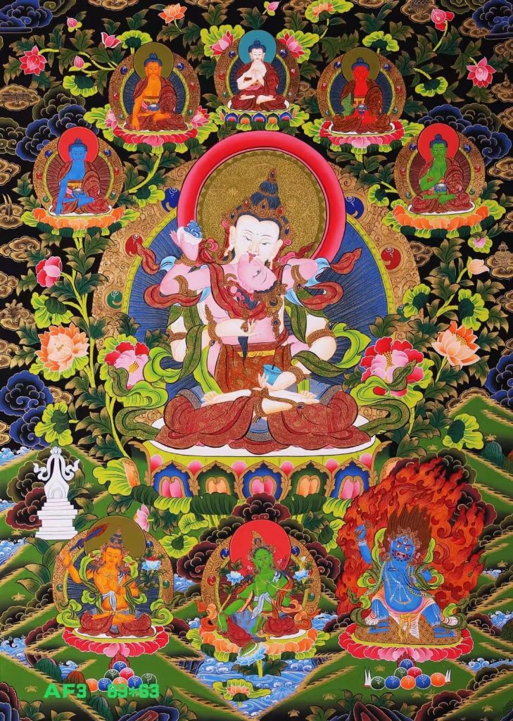 编号168-128425：彩绘唐卡-金刚萨埵双修（89*63CM左右）