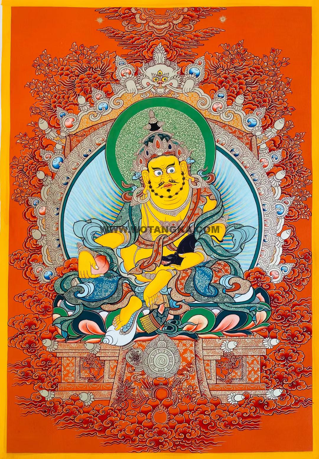 热贡-扎巴:红金唐卡-黄财神(75*55CM左右)