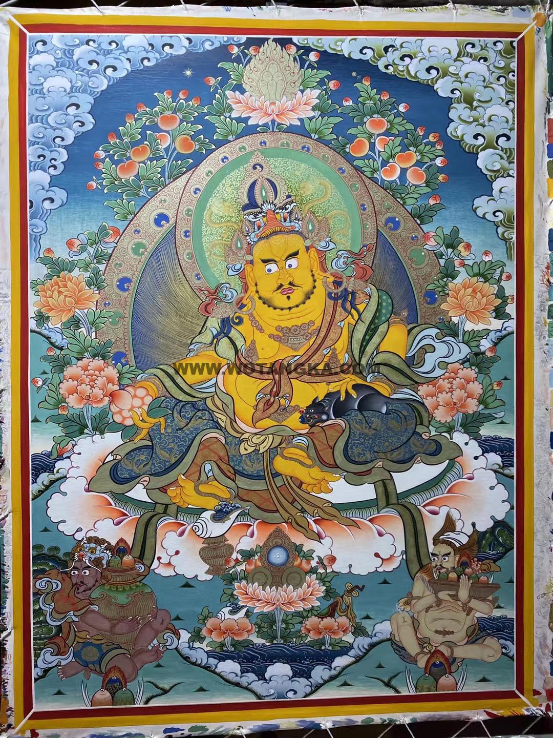 编号188-675557:彩绘唐卡-黄财神(75*55CM左右)