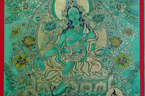 编号188-695926：绿金唐卡-绿度母（80*60CM左右）