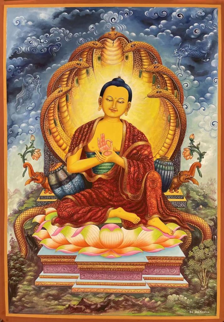 编号162-330781：彩绘唐卡-龙树菩萨（75*50CM左右） | 沃唐卡www