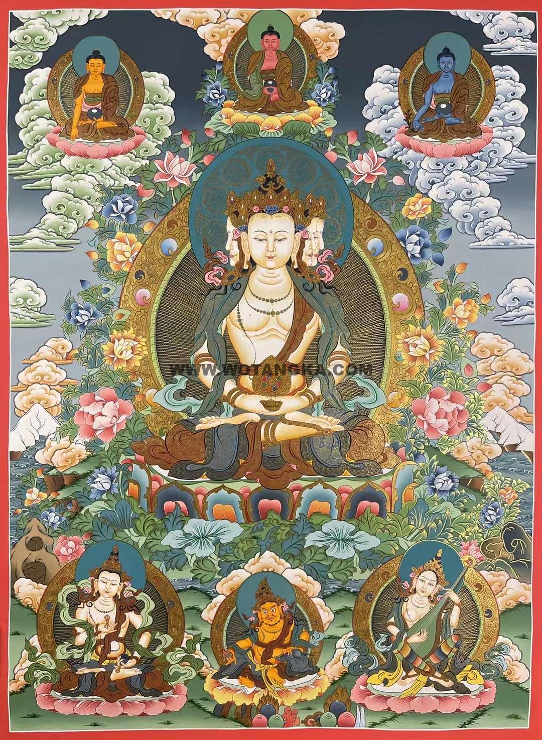 编号162-520730:彩绘唐卡-大日如来(75*55CM左右)