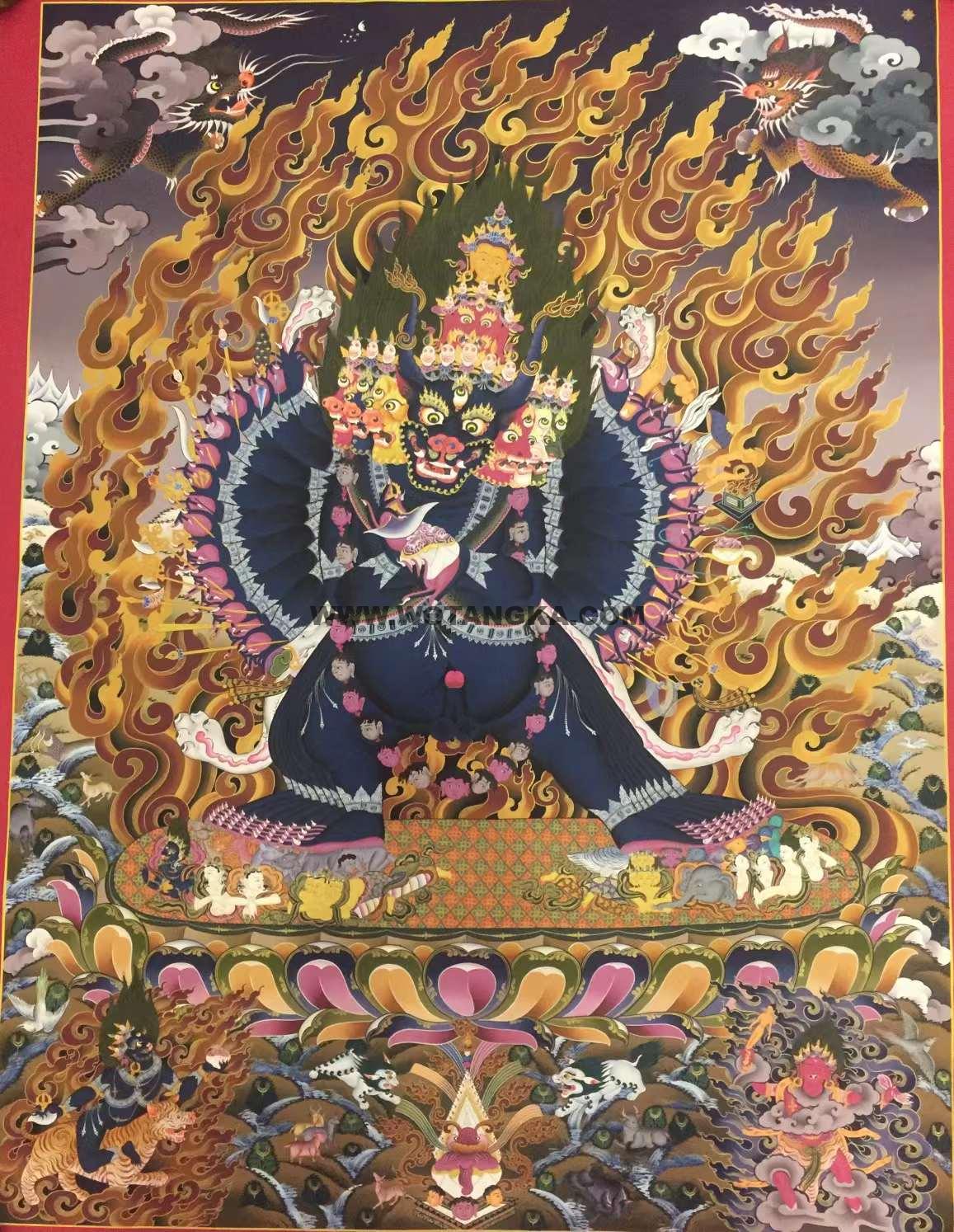 编号155-657587：彩绘唐卡-大威德金刚（110*80CM左右）