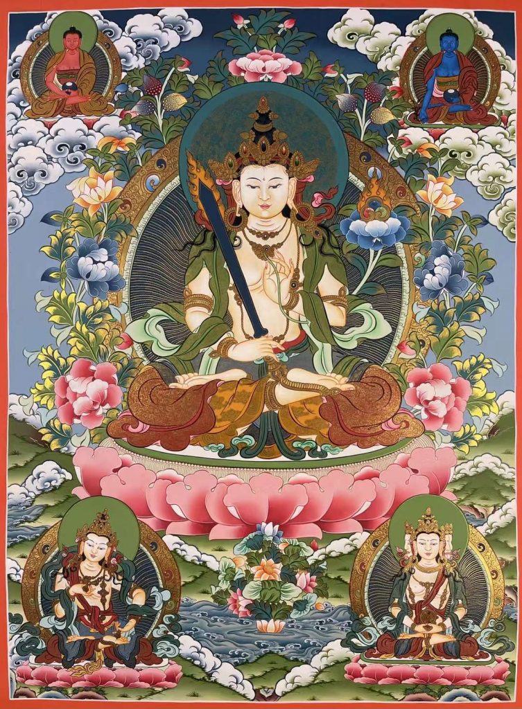 编号162-247346：彩绘唐卡-虚空藏菩萨（75*55CM左右）