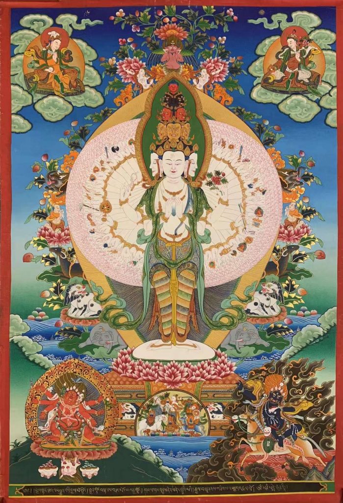 编号162-693058：彩绘唐卡-千手观音（75*50CM左右）