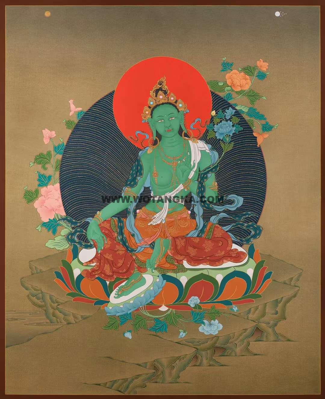 编号162-320559：嘎玛嘎赤-绿度母（100*90CM左右）