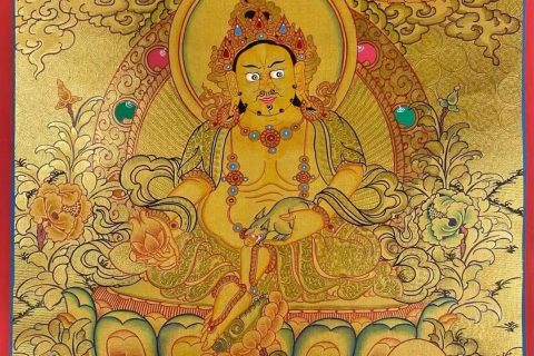 编号162-599853：黄金唐卡-五方财神（65*45CM左右）