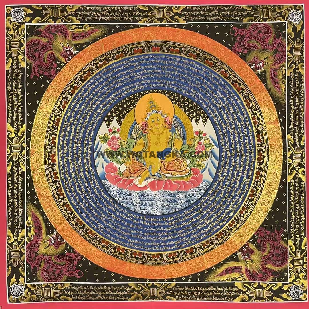 编号155-892040：彩绘唐卡-黄财神坛城（70*70CM左右）