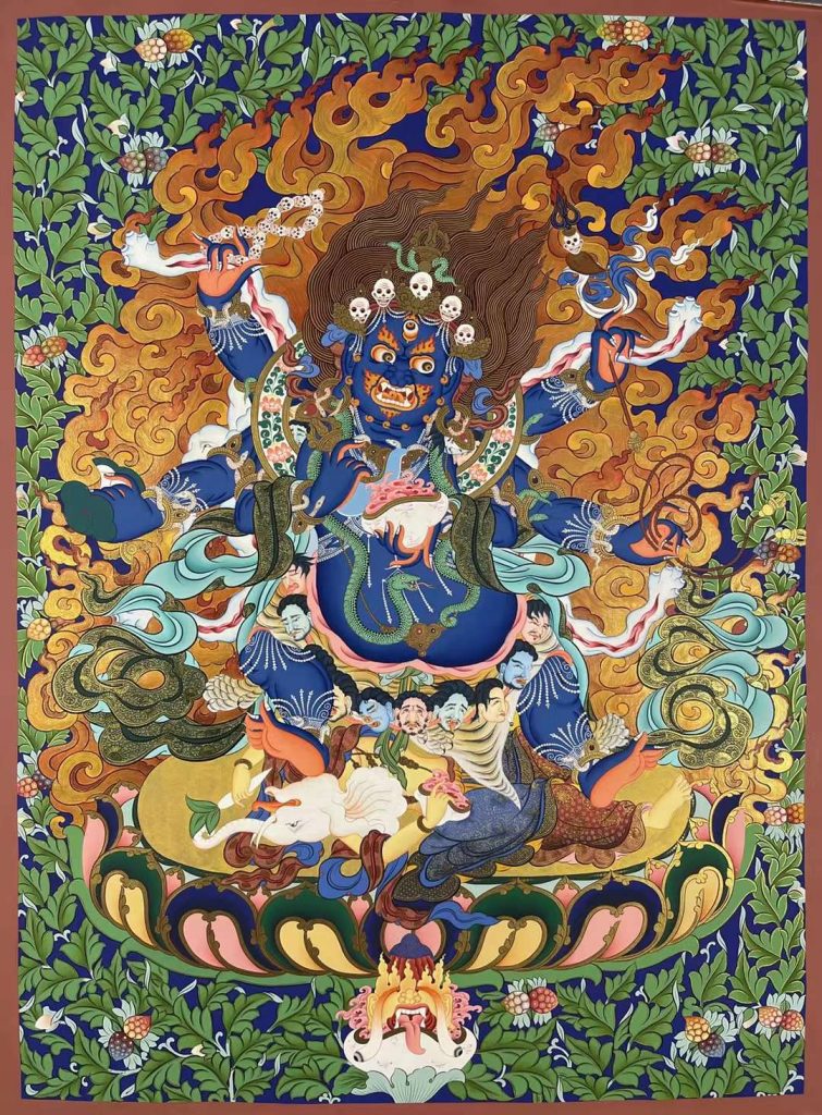 编号162-432626：彩绘唐卡-六臂玛哈嘎拉（75*55CM左右）