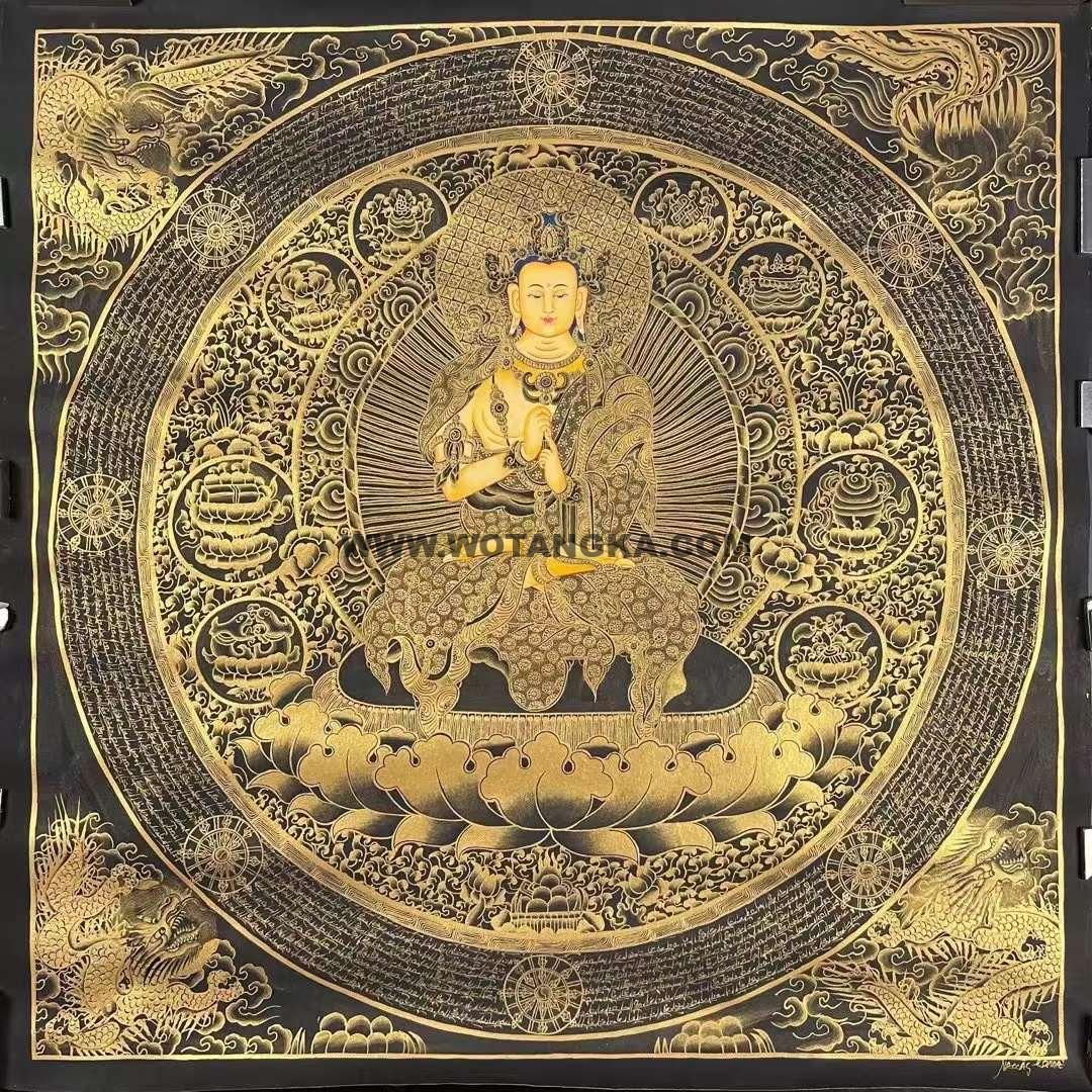 编号162-709405：黑金唐卡-大日如来坛城（100*100CM左右）