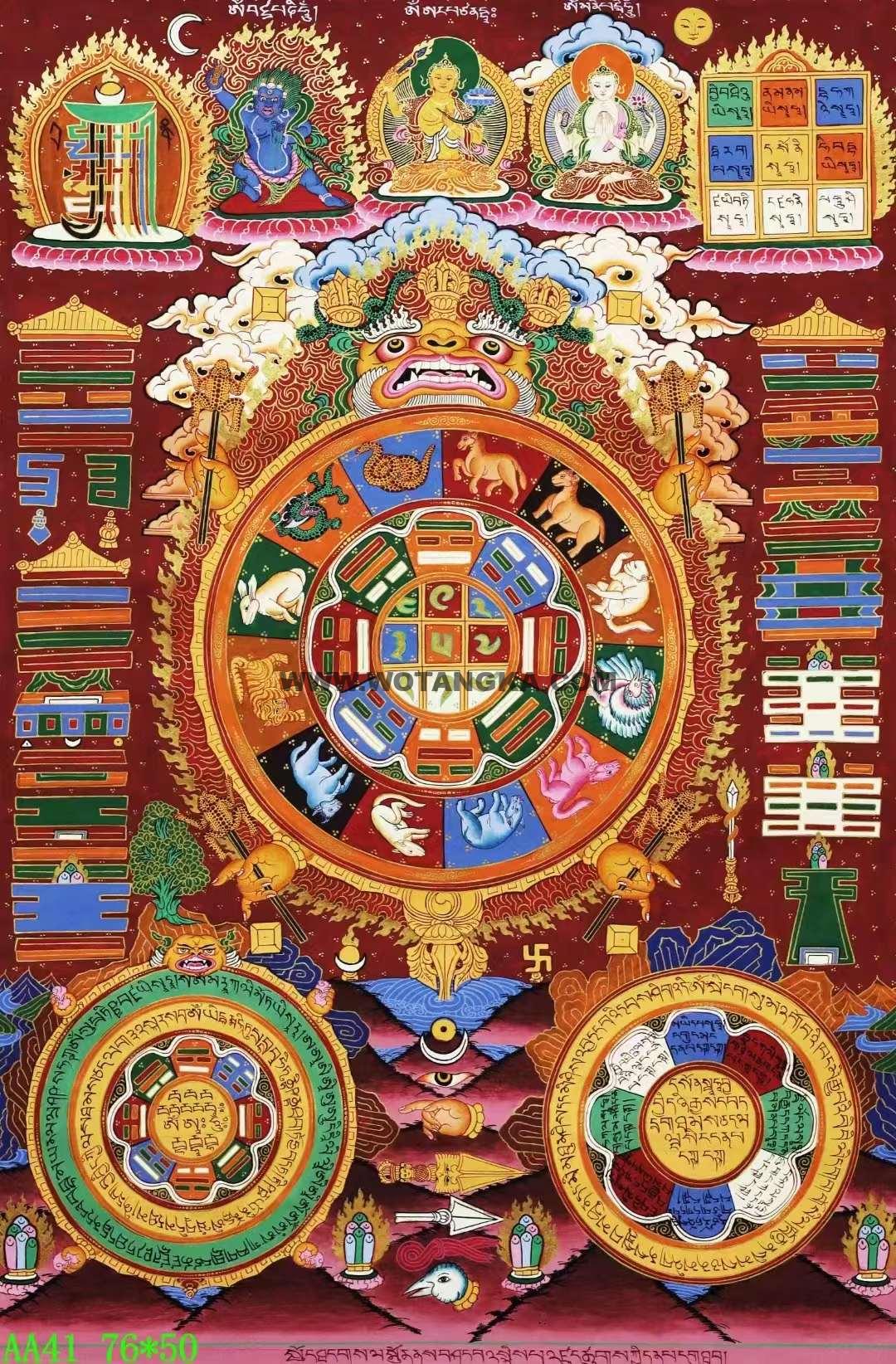 编号138-940988:彩绘唐卡-九宫八卦(76*50CM左右)
