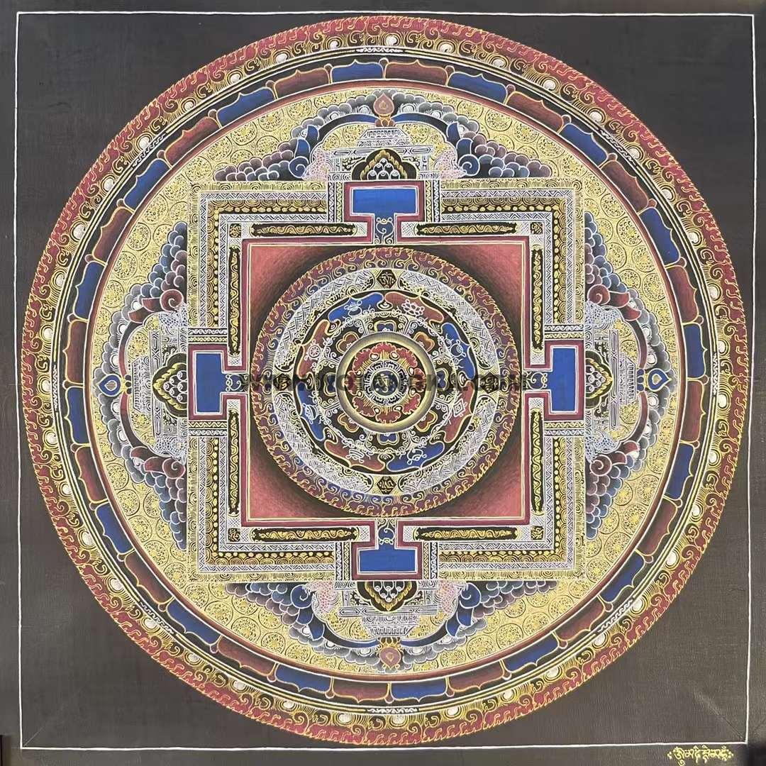 编号162-347072：白银唐卡-时轮金刚坛城（50*50CM左右）