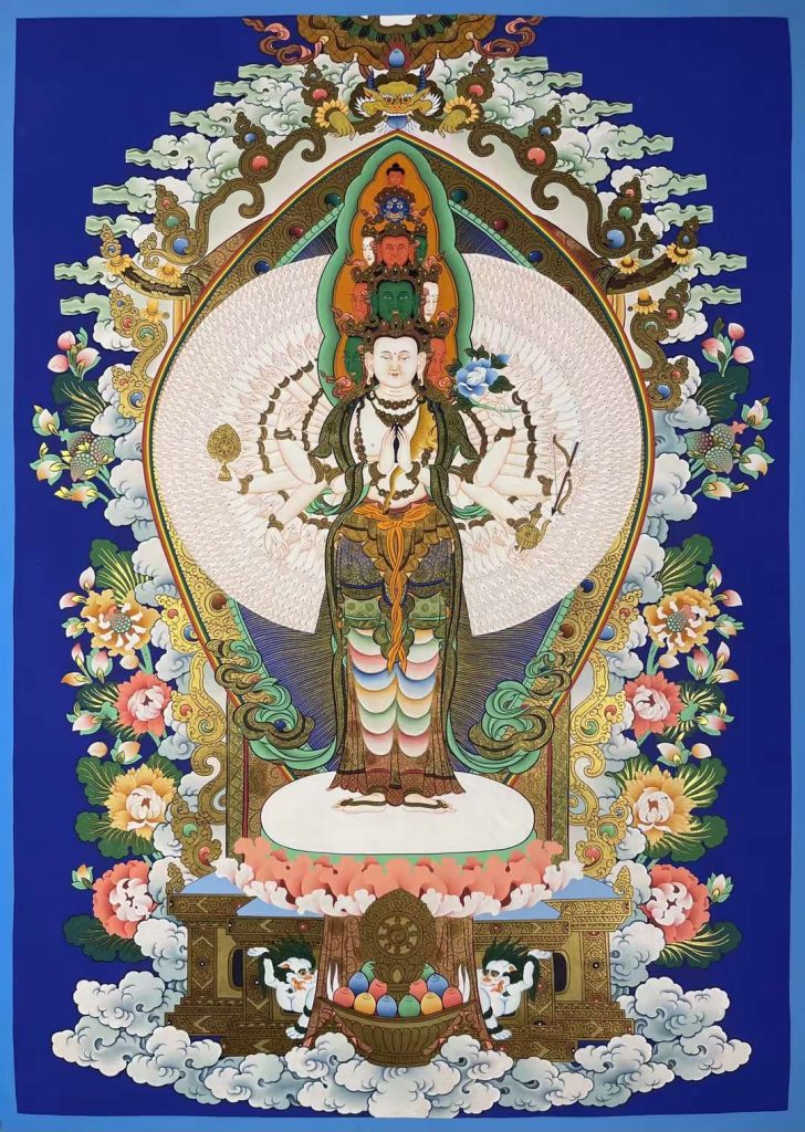 编号162-661822：彩绘唐卡-千手观音（75*55CM左右）