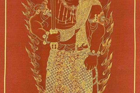 编号155-858518：红金唐卡-不动明王（40*22CM左右）
