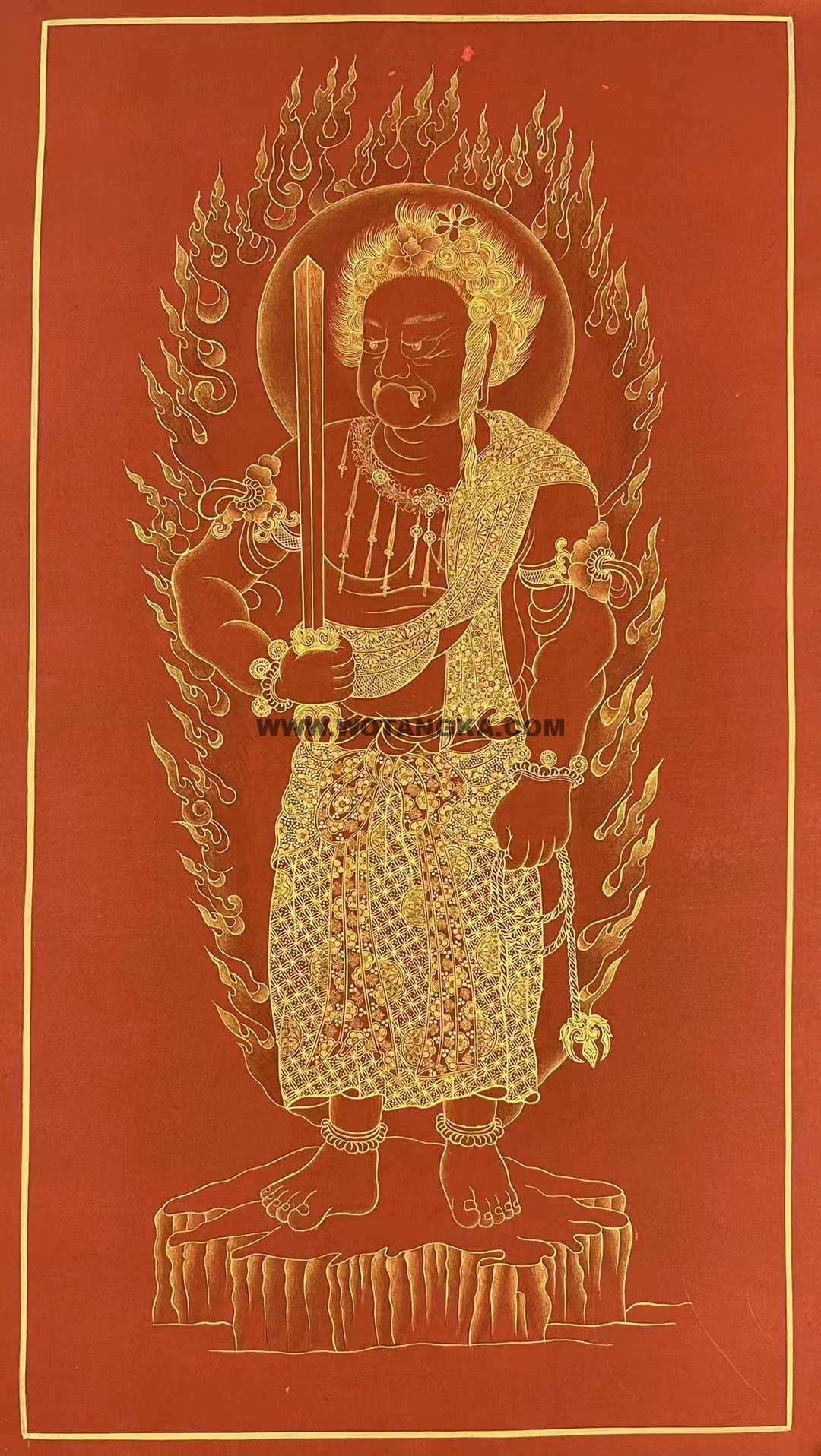 编号155-858518：红金唐卡-不动明王（40*22CM左右）