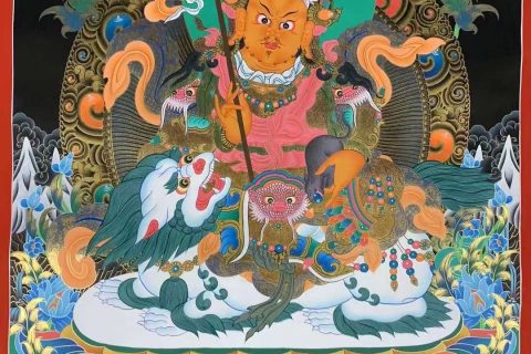 编号162-425178：彩绘唐卡-财宝天王（90*60CM左右）