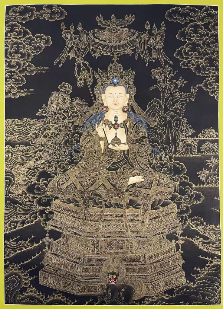 编号155-346483：黑金唐卡-地藏王菩萨（70*50CM左右）