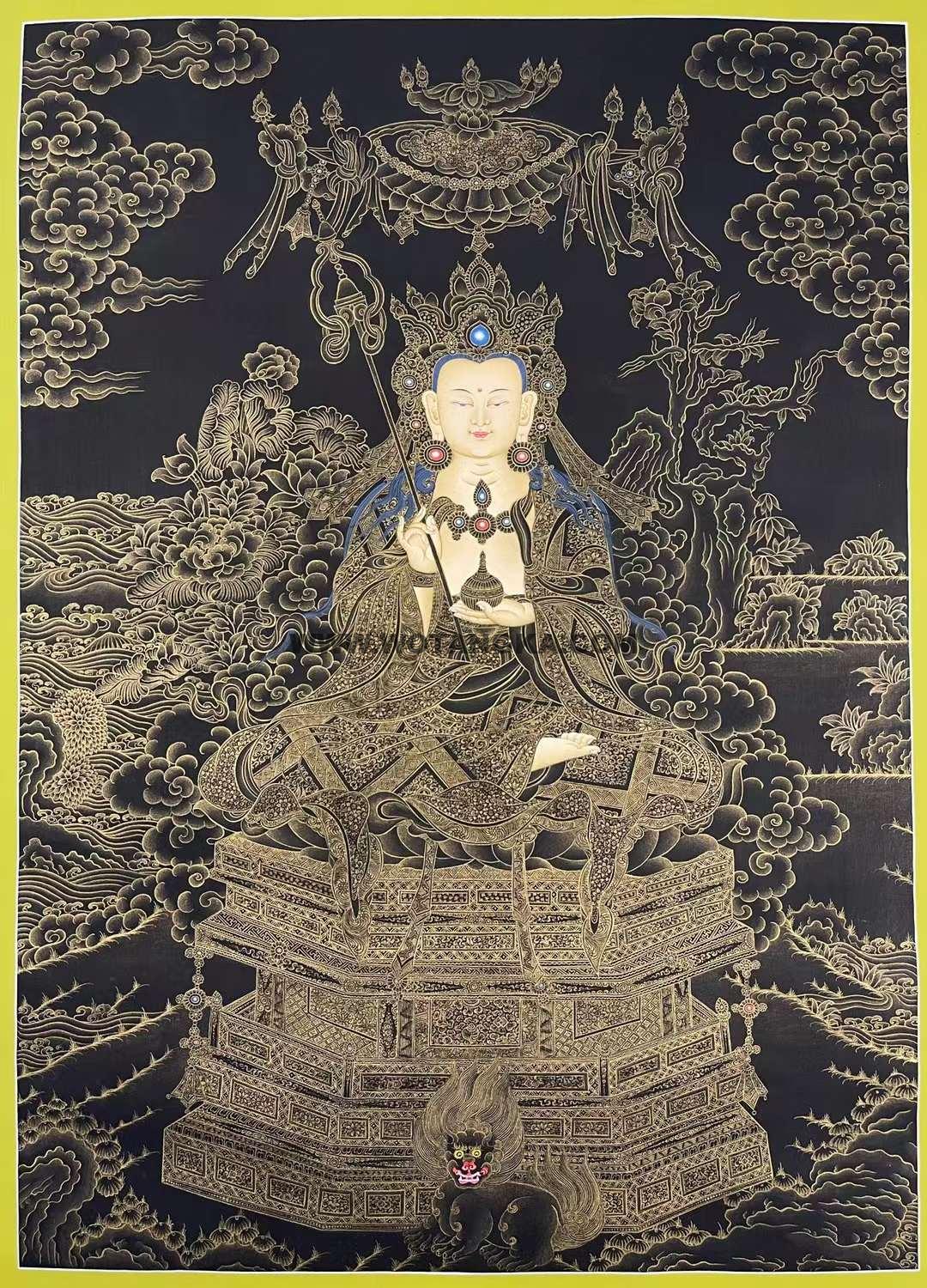 编号155-346483:黑金唐卡-地藏王菩萨(70*50CM左右)